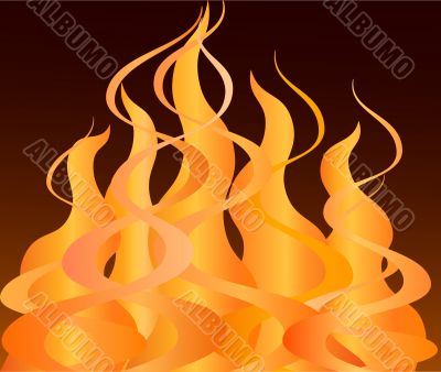 Fire and flames on a black background