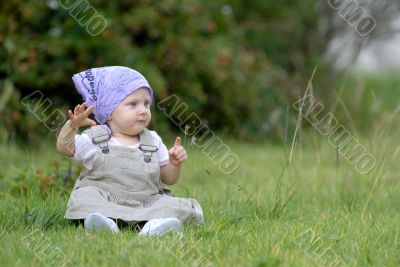 baby on the grass baby on the grass