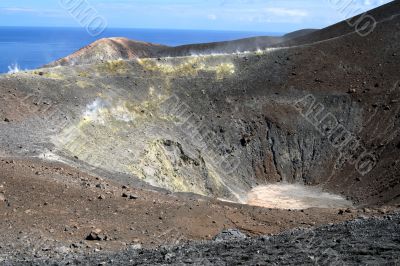 Volcano in Aeolian Islands at summer