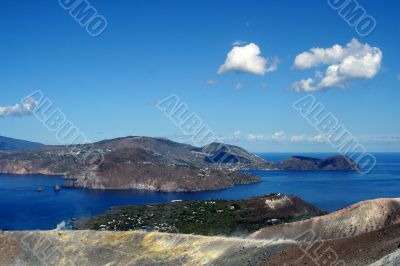 Volcano in Aeolian Islands at summer