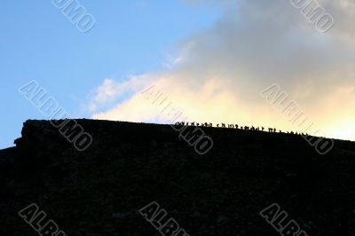 Volcano in Aeolian Islands at summer