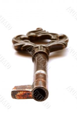 vintage key on white