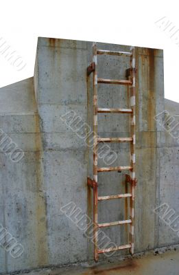 rusty ladder leading to a winner`s place