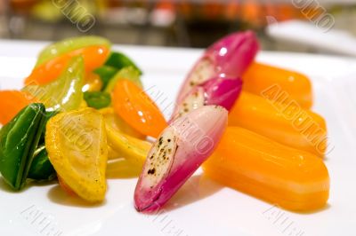 Candy cane and gold beets saute Candy cane and gold beets saute