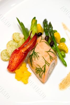 Steamed Salmon stuffed with Bok Choy