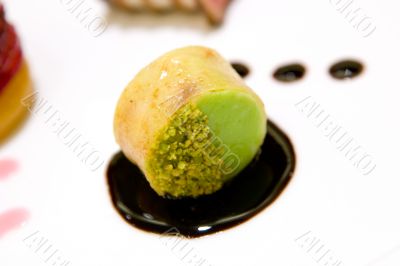 Crepe wrapped Pistachio Ice Cream Crepe wrapped Pistachio Ice Cream