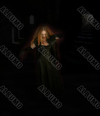 Witch dancing in monastery