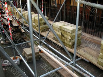 Scaffolding at construction site