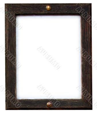 isolated old notice board frame