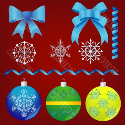 Christmas and New-Year`s decorations. Vector image