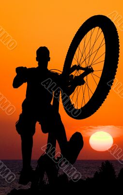 mountain biker silhouette