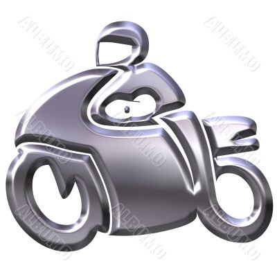 3D Silver Motorbike