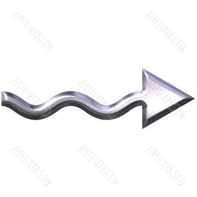 3D Silver Wavy Arrow