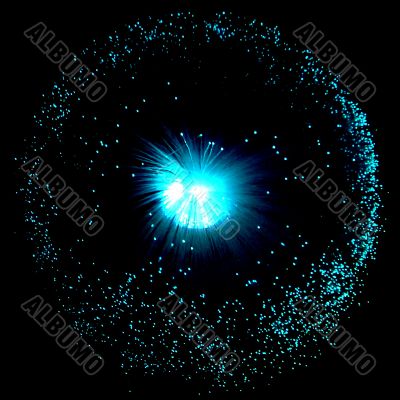 blue fibre optic starburst