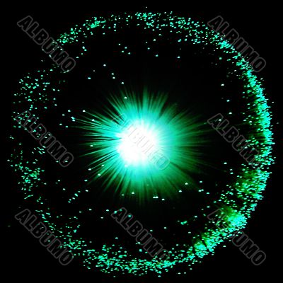 green fibre optic starburst