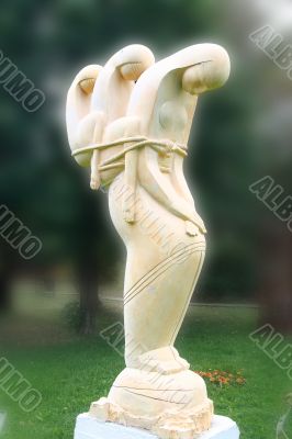 Sculpture `Refugees`, the abstraction