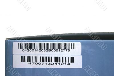 box with fake bar code
