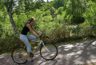 cyclist in motion