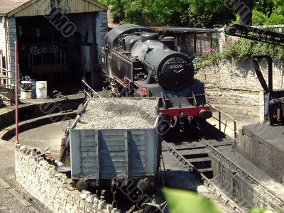 steam railway turntable and shed