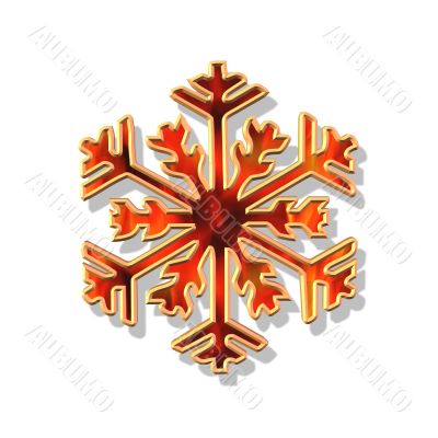 red and gold Christmas flake