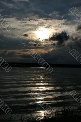 river reflection of sunlight
