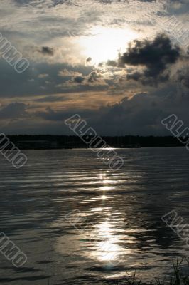 river reflection of sunlight