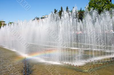 Rainbow in fountain