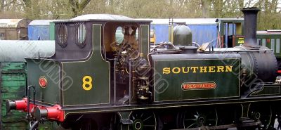 green vintage heritage train