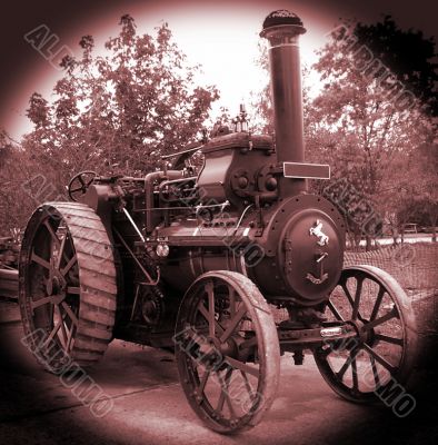 sepia steam traction engine