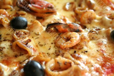 Seafood pizza