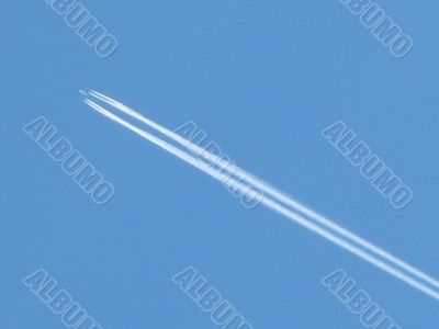 plane trace in the sky