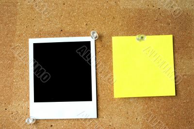 photo frame and yellow note photo frame and yellow note
