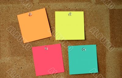 close-up of four blank paper sheets