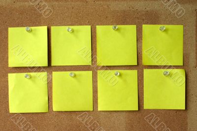 close-up of eight blank paper sheets