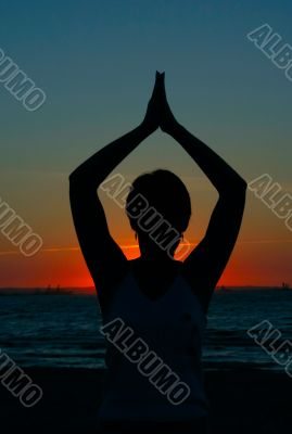evening yoga at the beach