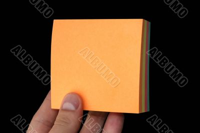 notebook in hand