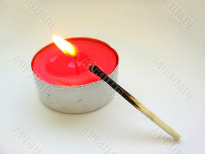 tealight and match