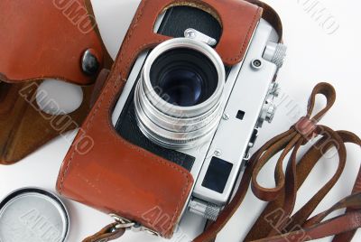 old photo camera in cover