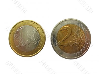 euro coins isolated