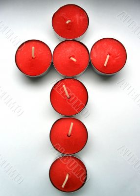 cross made of candles