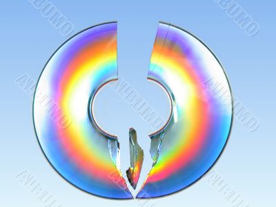 broken CD rainbow effect