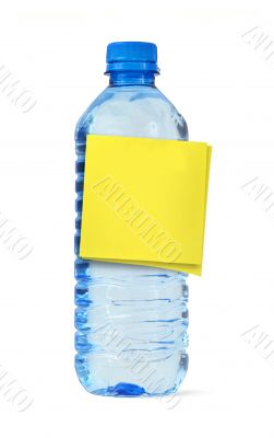 bottle with yellow notes