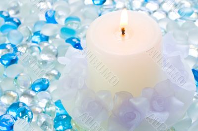 Candle on glass balls