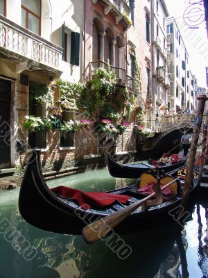 the gondolas in venice. italy