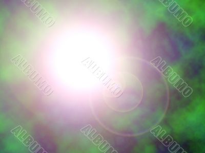 sun through plasma with lens flare