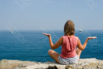 meditation above the sea