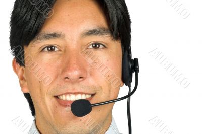 friendly male customer services representative