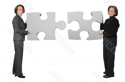 business women - puzzle pieces