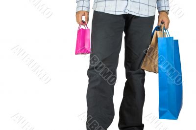carrying shopping bags