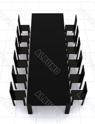 business conference table - 3d rendering